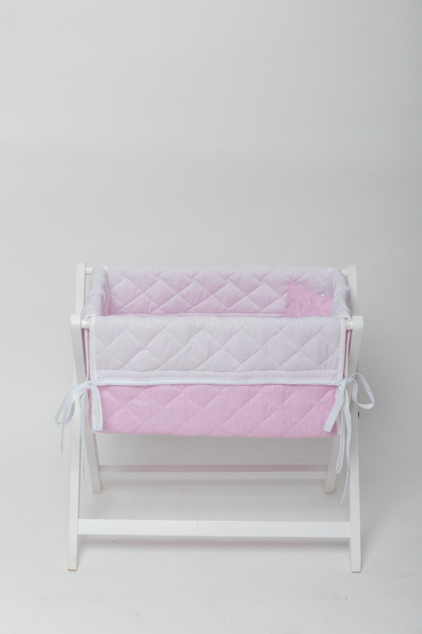CUNA CUADRITOS ROSA Y BLANCO